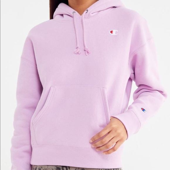 lavender reverse weave hoodie